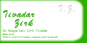 tivadar zirk business card